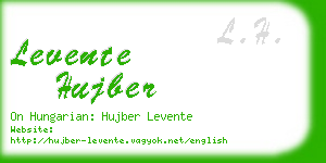 levente hujber business card